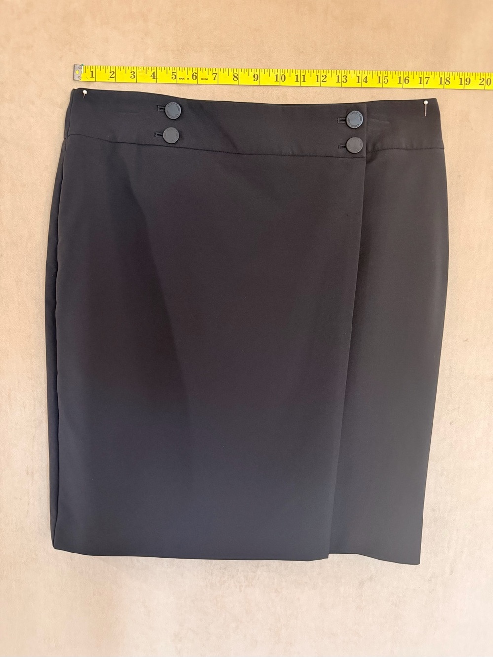 Calvin Klein Black Wrap-Detail Pencil Skirt